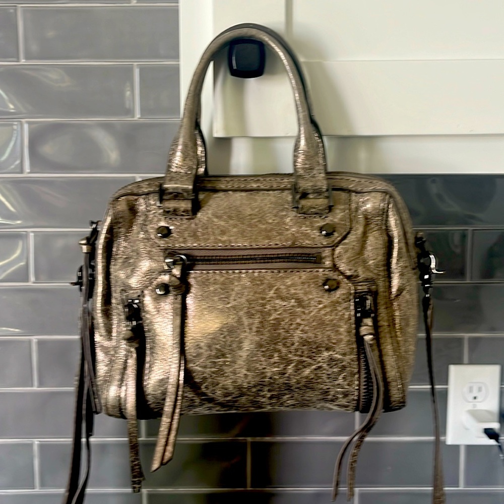 Botkier Metallic Moto Bag Satchel Crossbody